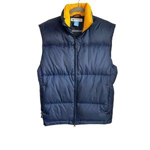 PHYS.SCi Men’s Sz.Small Puffer Vest  Down Fill blue & yellow Retro Y2K